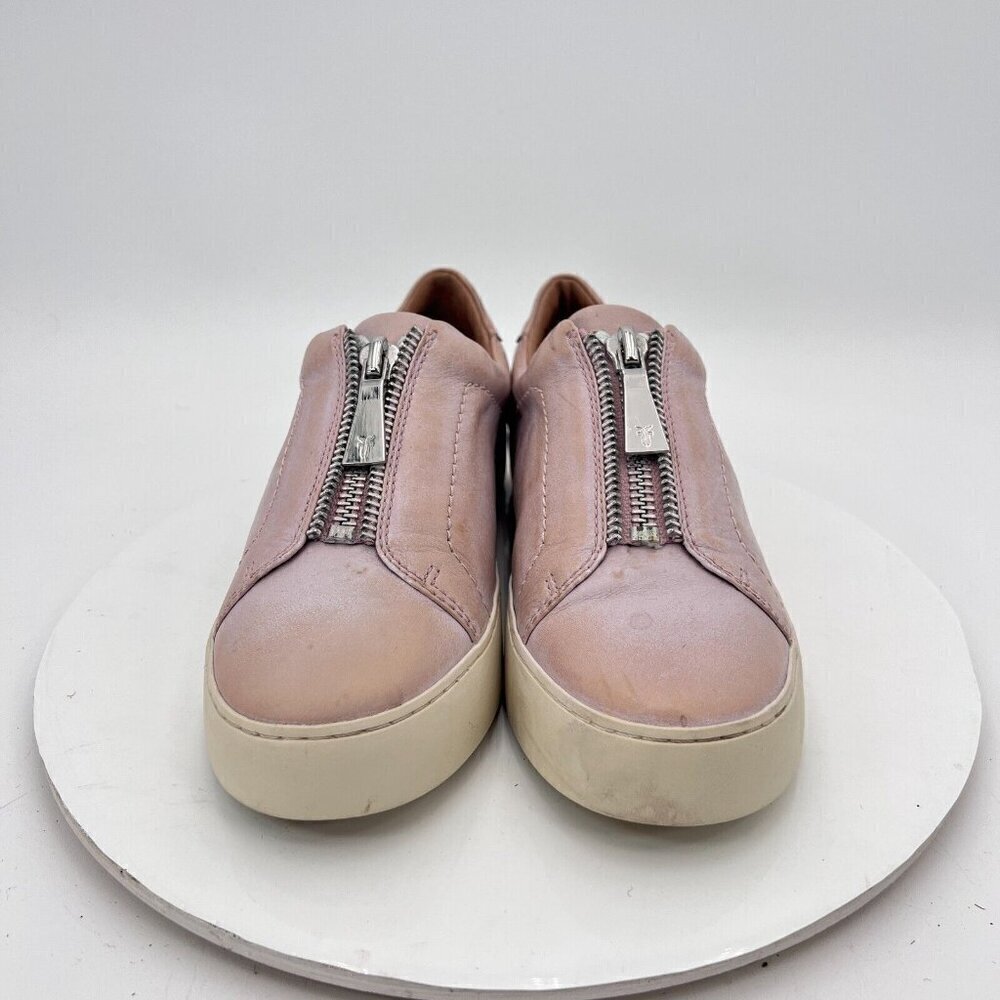 Frye Rebel Lena Zip Women Size 8M Pink Soft Leather Front Zip Casual Shoes - Picture 2 of 12